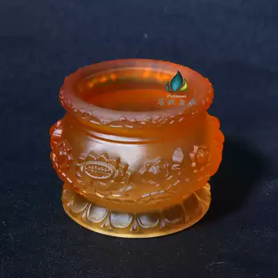 Glass lotus incense burner Incense insert Buddhist offering Buddha ring incense line Incense sandalwood incense burner Incense burner Buddha hall Buddha supplies