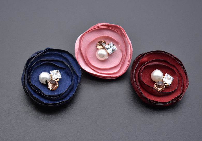 Thời trang nước hoa nhỏ handmade pha lê đính cườm pin ngọc trai giả zircon vải trâm áo len trâm cài ghim cài áo vest nam