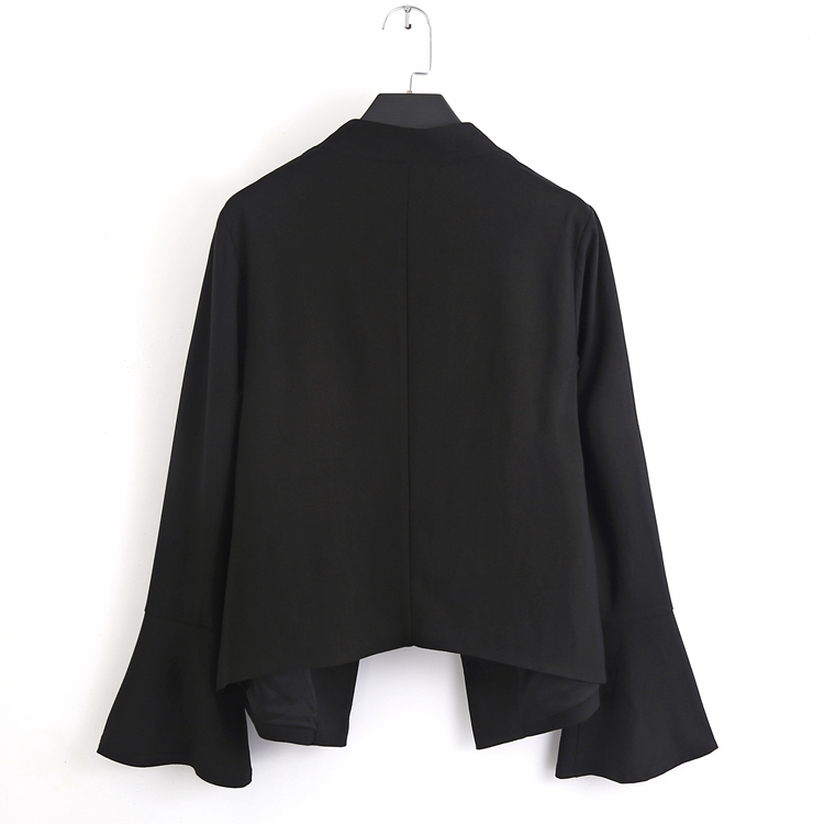 Hoa Kỳ mặc một hương vị tốt! Tay áo Trumpet không khóa nhỏ phù hợp với nơi làm việc áo len cardigan nữ mỏng manh vest nữ hàn quốc