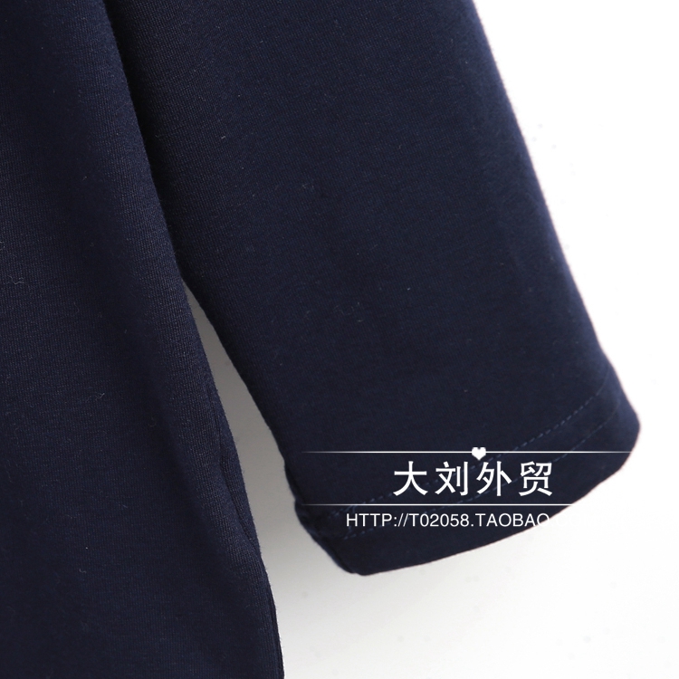 Quần cotton nam màu rắn cổ tròn áo thun dài tay + quần dài nam phục vụ tại nhà đồ bộ kiểu