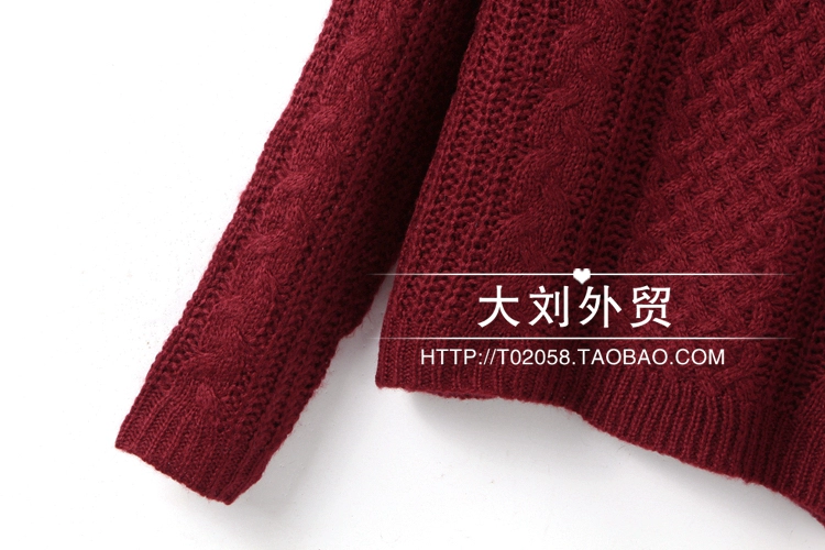 Twisted Jacquard Sweater nữ mùa thu đông 2017 Áo mới phiên bản Hàn Quốc của áo len cổ tròn thẳng dài hoang dã