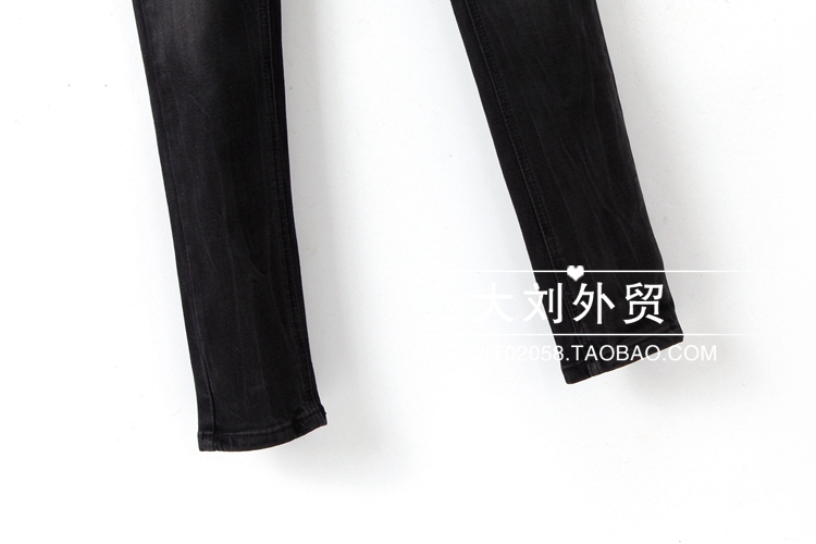 Châu Âu và Hoa Kỳ độc thân 2017 thu đông 2017 thời trang mới eo cao quần lọt khe quần jeans ba dây quần dài thời trang nữ 2021
