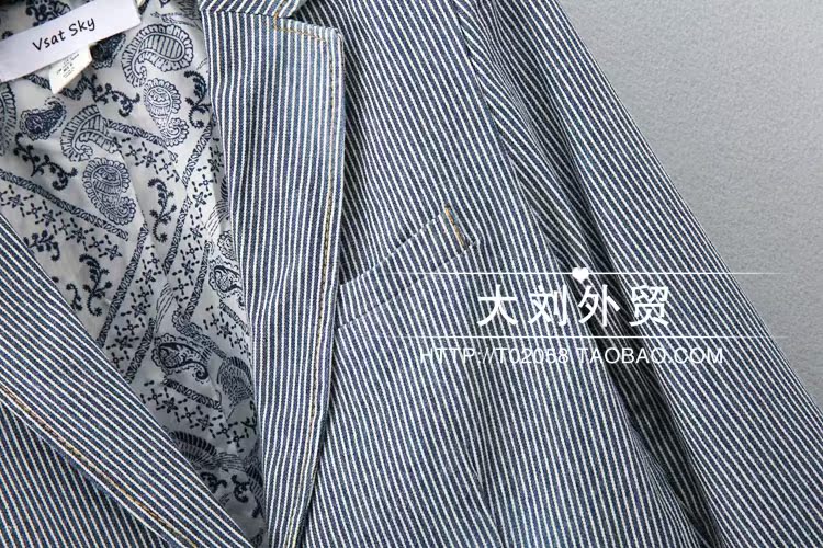 Áo đơn Pháp mùa xuân mới đơn giản cho phụ nữ đơn giản 2 nút giảm béo phù hợp với áo khoác sọc áo khoác bomber nữ