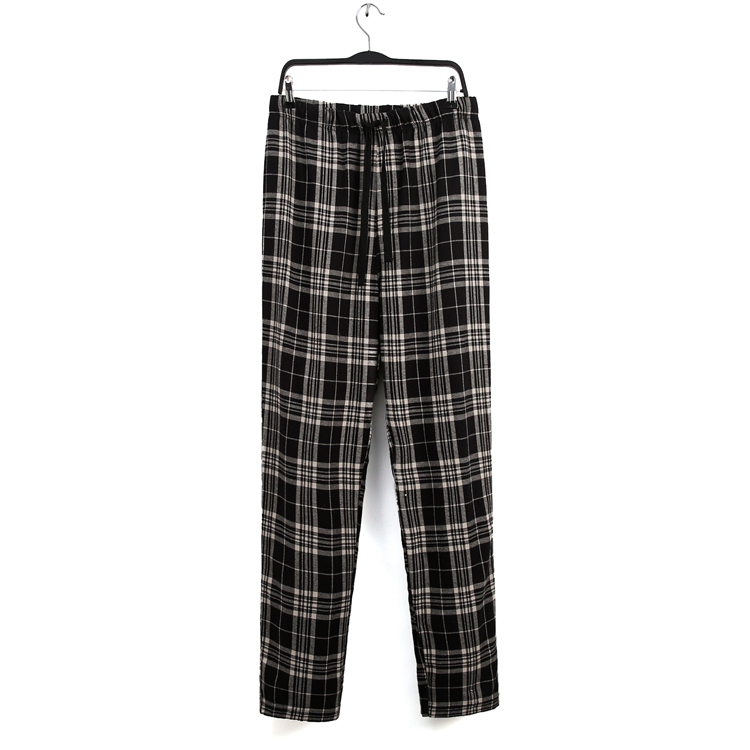Quần cotton nam màu rắn cổ tròn áo thun dài tay + quần dài nam phục vụ tại nhà đồ bộ kiểu