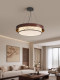 Song Dynasty Aesthetic Round Walnut Wood Painted Bamboo Leaf Landscape Style Living Room Chandelier Dining Room Bedroom Tea Room Private Room Lamp