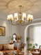 All-Copper American-Style Vintage European-Style Villa Living Room Branch-Shaped Chandelier with Multiple Candle Lights, High-End and Elegant Pendant Lighting