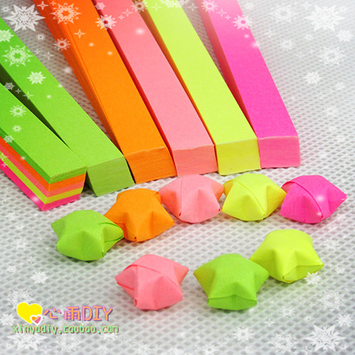 Special price fluorescent pure color Folded Star Paper Stars paper lucky to star handmade paper DIY creative folding paper