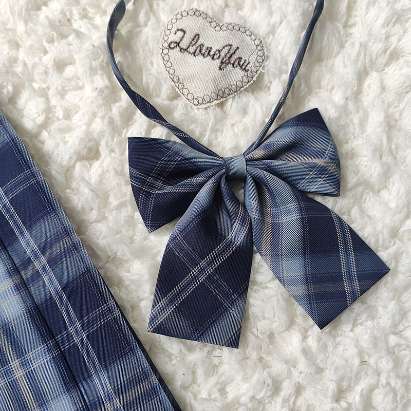 Pudding Bear original (Sea Night)jkDK bow tie tie Uniform shirt with small flat corner bow tie