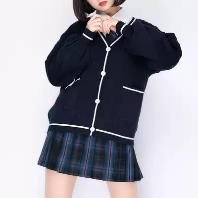 (Hui Yuan)Pudding bear original jk sweater sweater cardigan jacket long-sleeved uniform top women loose autumn and winter