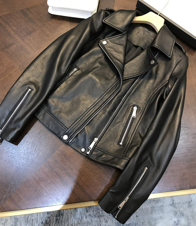 Cattle cargo from New Zealand frankincense sheepskin classic locomotive short leather leather coat short coat women's little man autumn