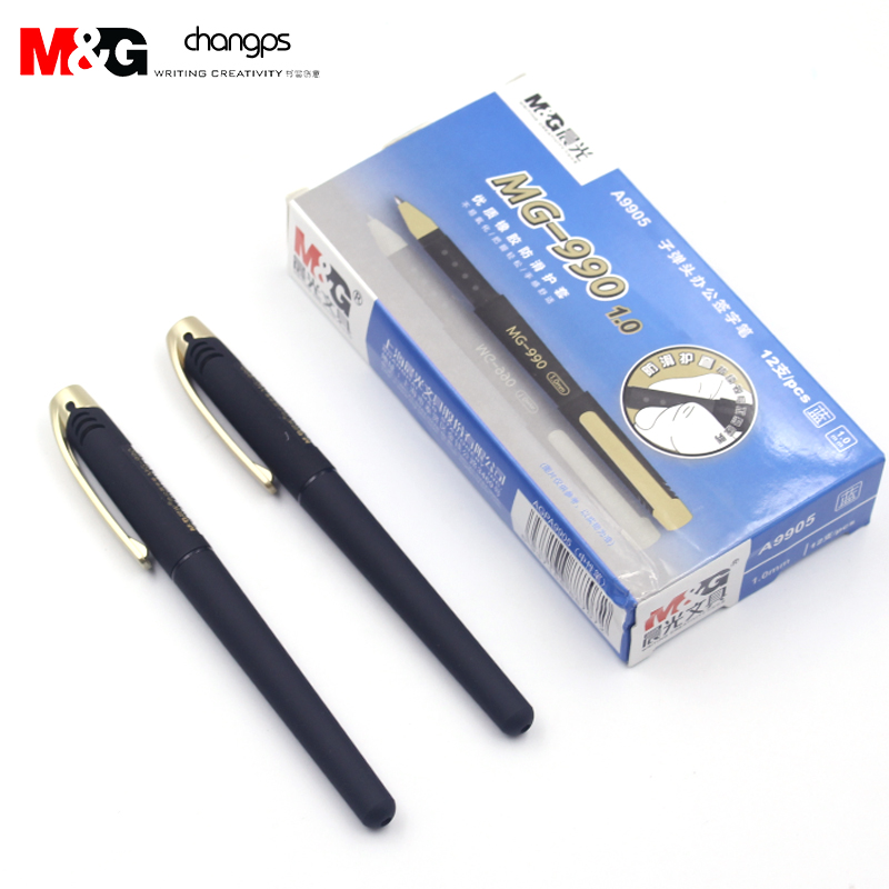 Morning Light Mg-990 Soft Handed Office Conference Pen 10mm Bold Neutral Black 0 7 Signature Pen Red Blue