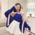 Áo len nữ mùa thu đầu mùa mới đan áo len dài tay áo khoác ngoài Áo nịt có dây buộc ao len nu Cardigan