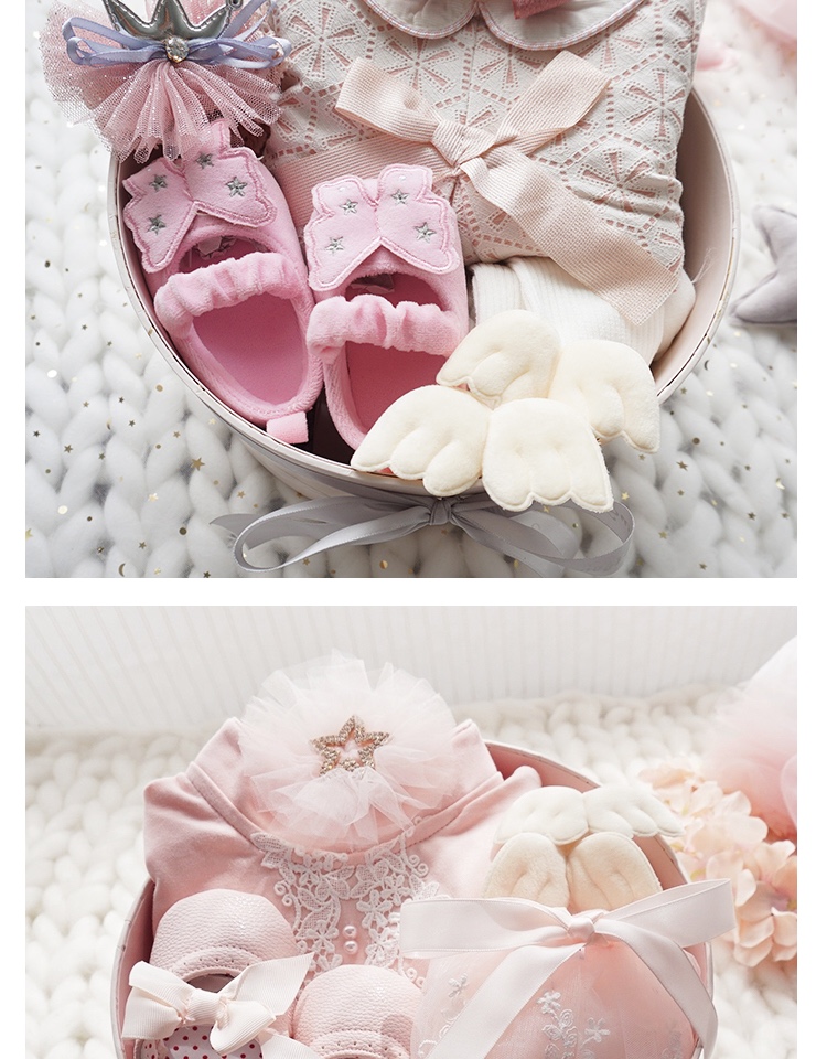 Bộ quà tặng trăng tròn cho bé sơ sinh cung cấp quần áo cotton nữ bé mùa thu và mùa đông công chúa váy quà đồ sơ sinh bé trai