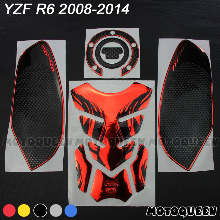 Suitable for YZF600 Yamano YZF-R6 locomotive fuel tank decorative anti-slip protection fishbone decal 08-14 years