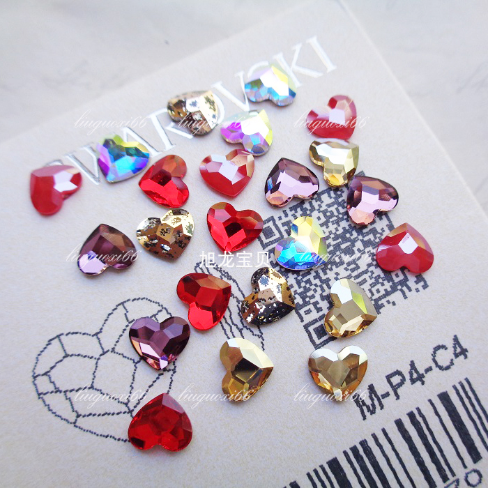 Austrian flat bottom peach heart shaped diamond 2808 manicure Shijia drill mobile phone protective shell sticker diamond love rhinestone