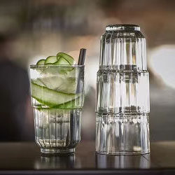 Wine Estrian American Import Lettering Whisky Cup Thickened Black Tempered Glass Cocktail Cup Corlin Cup SeaPo Cup-Taobao