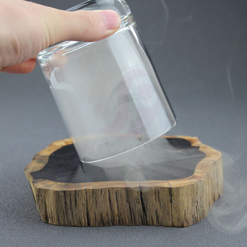 Wine bar bartending special smoked wood coaster molecular cocktail natural log pad wood pier wood block pad