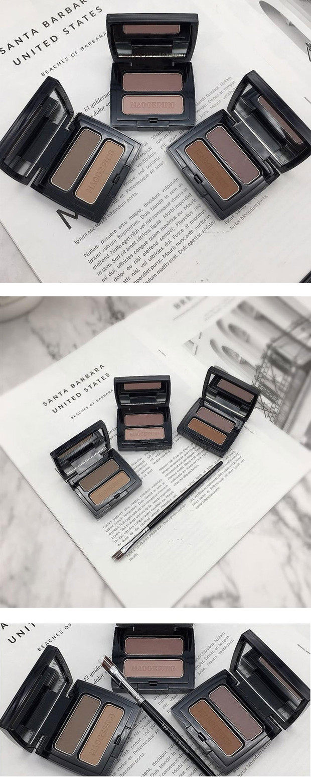 Карандаш для бровей/бровей/бровей порошок паста 毛戈平mgpin人气塑形双色眉影粉 立体眉粉防水防汗自然持久送眉刷 Geping