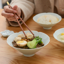 Jingdezhen Ceramic Hotel clubhouse tableware Chinese bowl solid color horn bowl rice bowl noodle bowl restaurant Sweet Soup Bowl