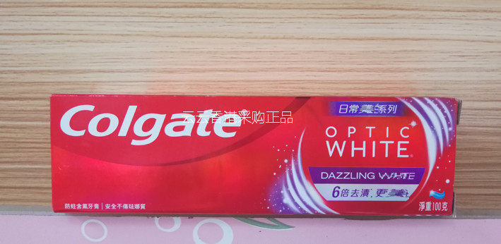 Hong Kong Colgate high dew OpticWhite light sensation white toothpaste 6 times to stain DAZZLING100g
