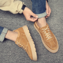 2020 new spring mens shoes frosted genuine leather board shoes mens trend Korean version 100 hitch casual leather shoes male Inn