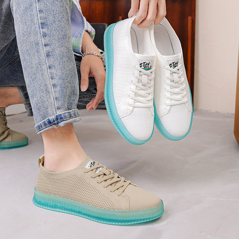 Men's new thin men's casual cloth shoes summer breathable shoes men's weaving shoes male tide white shoes