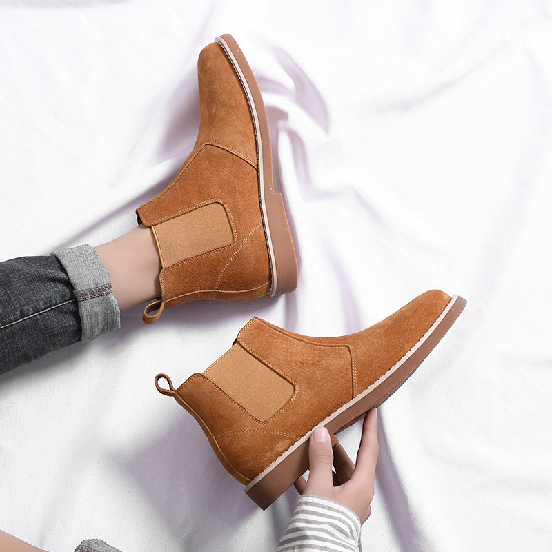 Chelsea boots men's leather high-top Martin boots men's British style all-match short boots men's leather trend shoes