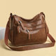 Genuine cowhide leather shoulder crossbody bag for women fashionable mom bag