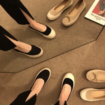 ITSK fisherman shoes female small scent wind sloth one foot pedal soft bottom breathable mesh surface canvas woman shoes single shoes