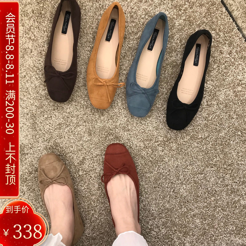 Autumn limited to the \ITSK\x{ITSK}Slipper female head shallow butterfly bow flat sole grandmother shoes