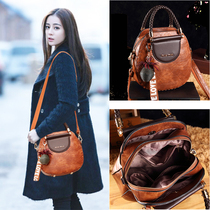 ITSK bag women's 2021 new fashion Joker leather portable small round bag shoulder slung retro women's bag