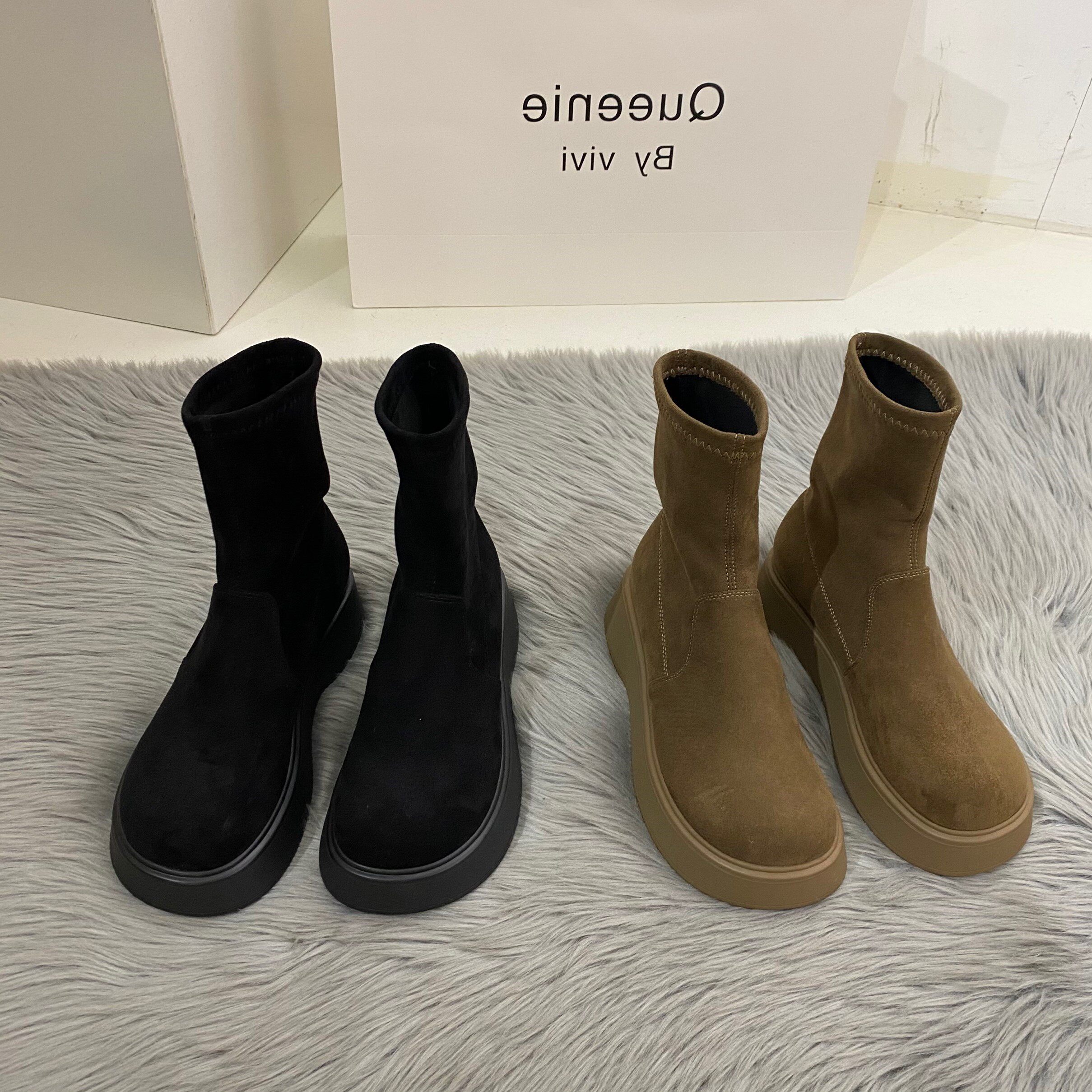 Princess Jasmine, ITSK, Martin Boots Woman England Wind Round Little Bullet Flexible Surface Slim Shoes