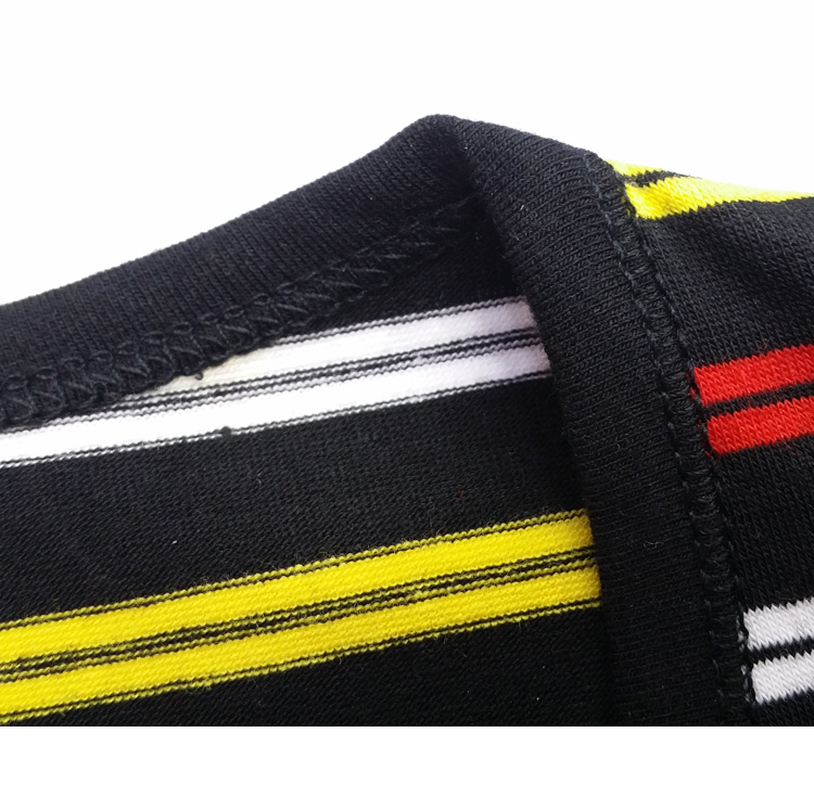 Lycra cotton quần áo mùa thu trung niên cổ tròn áo đơn mảnh cotton sọc thấp cổ áo mỏng phần đáy quần lót - Áo ấm áo giữ nhiệt cổ lọ