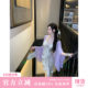 Sun Yaqiao peach ສາຂາພາກຮຽນ spring summer ເຮໂຣ bias ຕັດສີມ່ວງ floral ໂບດອກ suspender dress