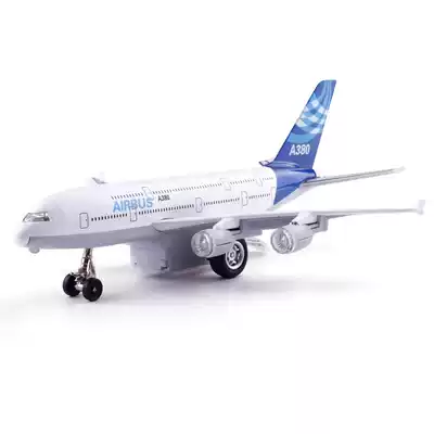 Alloy aircraft A380 passenger aircraft Airbus large passenger aircraft sound and light return model children's toys