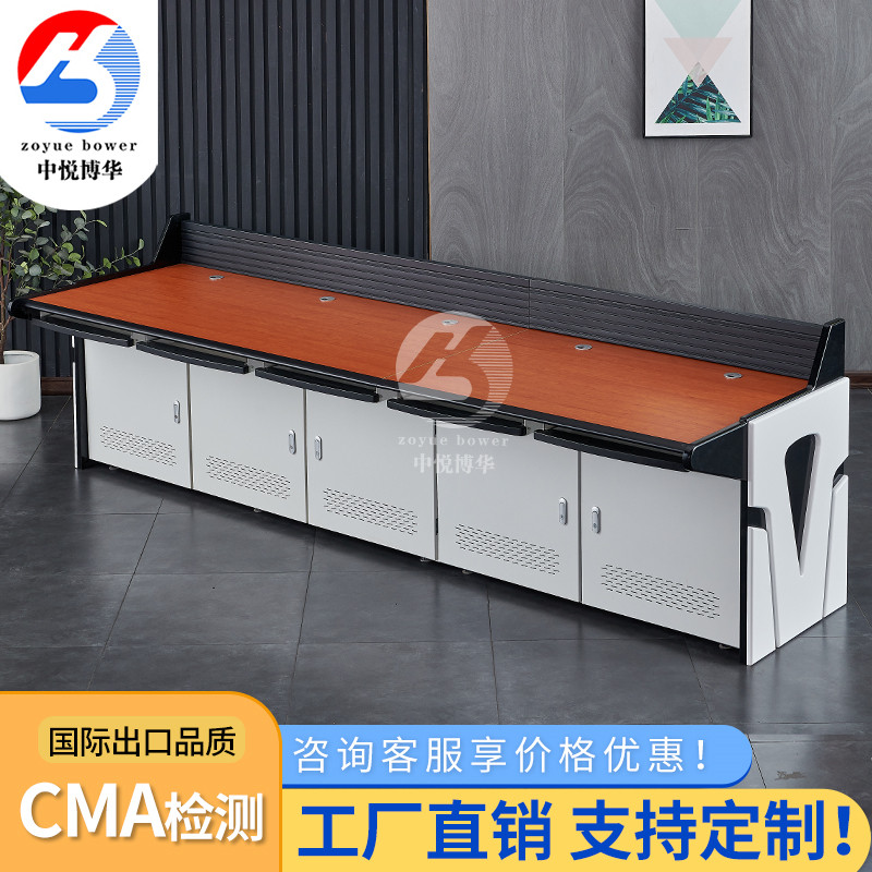 Luxury Double United Wood Surface Monitoring Operation Table Triple Command Center Dispatch Desk Customized Fire Monitoring Desk Control Table