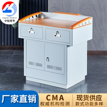 School classroom double drawer wooden desktop multimedia podium lecture stage training steel teacher middle control desk