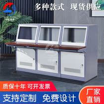 Single monitoring station workshop piano console custom computer monitoring table security cabinet console assembly two