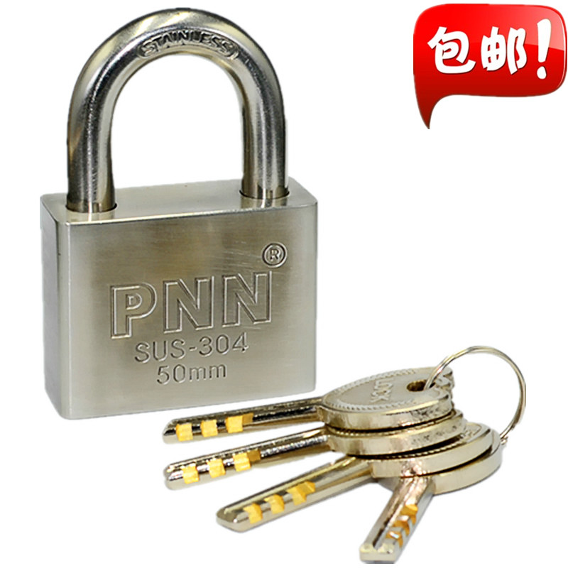 Waterproof anti-rust 304 stainless steel padlock door padlock warehouse door lock outdoor small key lock open padlock burglar alarm
