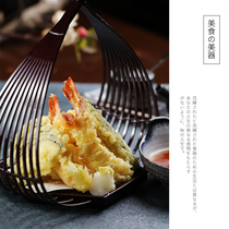 Japanese fried basket plastic basket hotel creative tempura pastry snack basket hexagonal hand holder sushi fruit basket