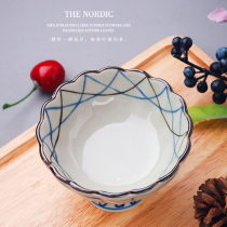 Japanese ceramic tableware flower tall fruit plate creative candy plate tea dish saucer snack plate Japanese food dish dish