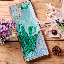 Japanese ceramic tableware heavy industry hand-painted sushi plate hotel creative long strip pastry plate Japanese hand holding sushi plate