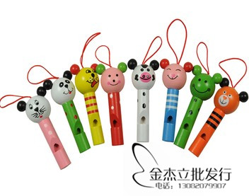 Environmentally friendly animal whistle cartoon whistle children play toy instrument wooden trumpet