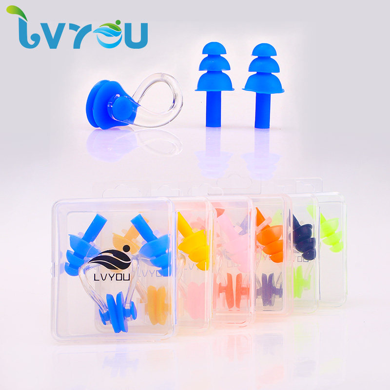 New Silicone Nose Clip Earplugs (3rd Generation) Ultra Soft Adult Children Universal Swimming Earplugs
