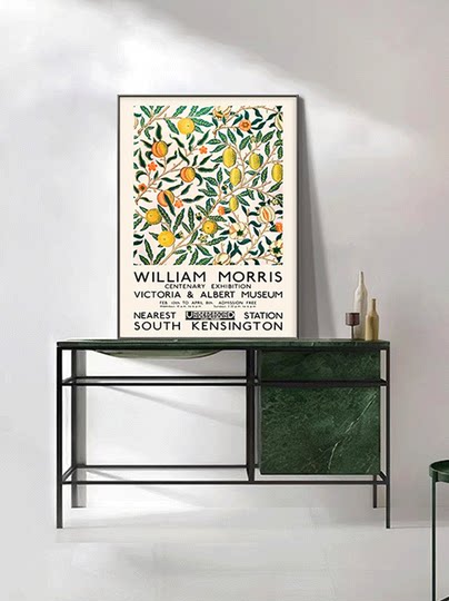 Morris decorative painting niche sofa background wall painting abstract hanging painting entrance corridor aisle Nordic living room mural