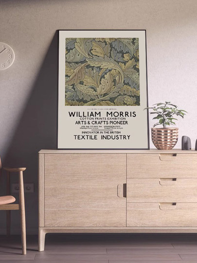 Morris decorative painting niche sofa background wall painting abstract hanging painting entrance corridor aisle Nordic living room mural