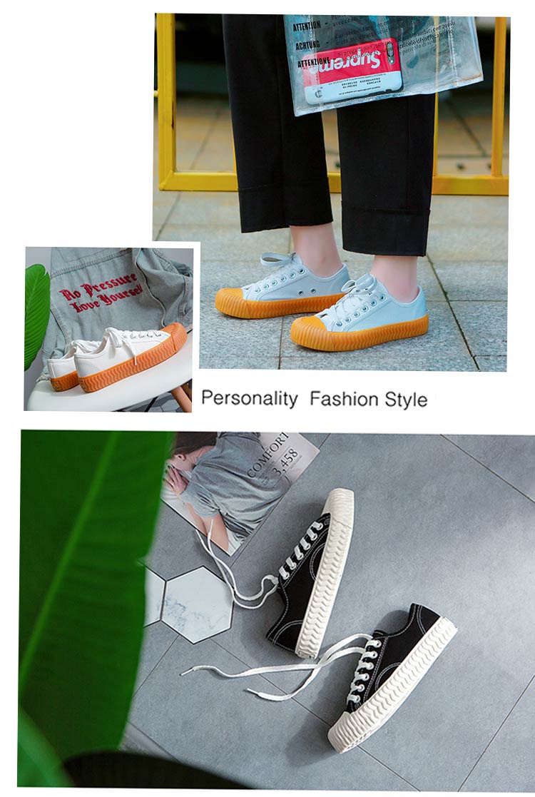 Giày bánh quy 2019 xuân mới giày vải nữ retro Hồng Kông hương vị Hàn Quốc ulzzang sinh viên thủy triều vàng hoang dã - Plimsolls giày sneaker nữ hot trend 2021