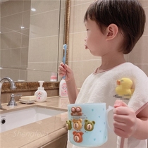 ins Korean baby saliva bib wash brush teeth towel absorbent children anti-spit milk cartoon wash face bib soft