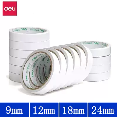 Deli 30401 Double-sided tape 1 2cm double-sided tape 12 18 24mm Tissue paper double-sided student handmade tape