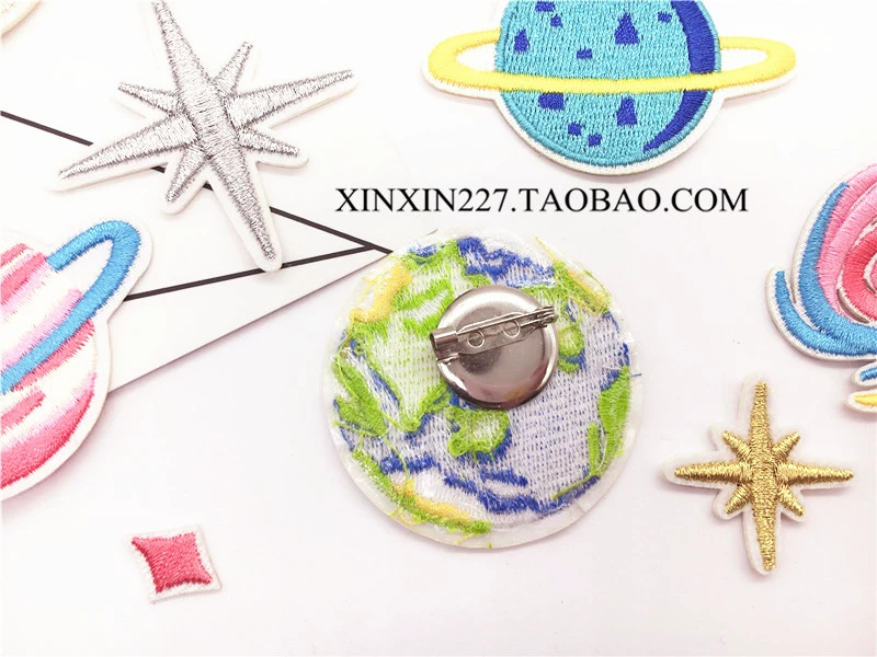 Trái tim 227 Trái đất vũ trụ được biết đến Đặt hành tinh lớn hành tinh vải hành tinh trâm thêu - Trâm cài cài áo vest nam